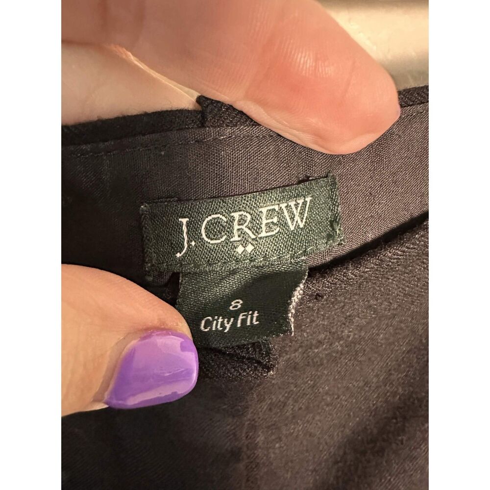 J Crew Factory Skimmer Pants Black Wool Blend Trousers 8 Ankle Cropped City Fit - Picture 3 of 7